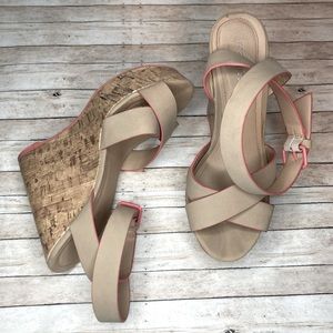 Maurices strappy cork wedge sandal 8